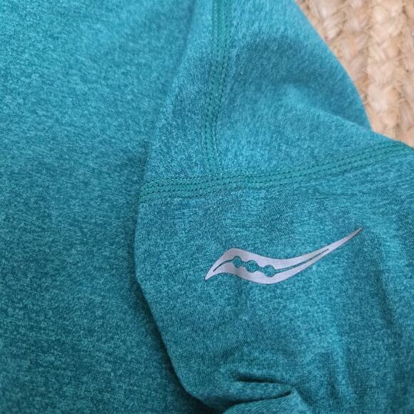 Women’s ~ SAUCONY ~ Large Teal Run Warm Lightweight Reflective Hooded Pullover - Picture 3 of 5